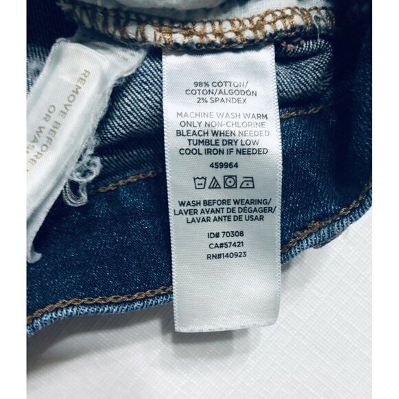 LOFT Bermuda Denim Shorts Womens Size 24/00 Medium Wash Distressed Cuffed Boho - Picture 6 of 6